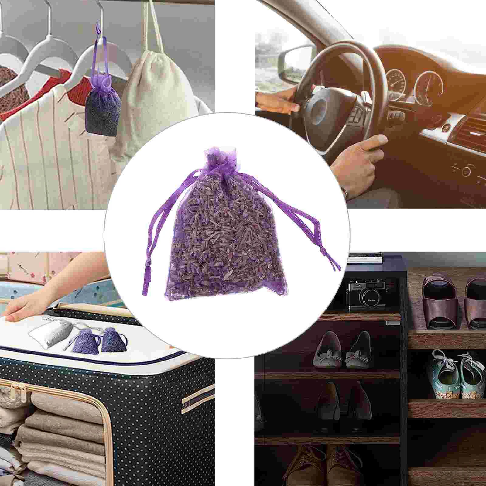 12 Pcs Lavender Sachet Drawers Fresheners Fragrant Car Natural Mesh Home Flower Sachets Bag