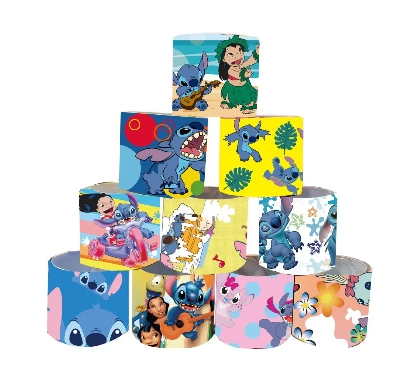 12 قطعة/المجموعة ليلو وستيتش الأسرة سلسلة سوار PVC المفاجئة دائرة الكرتون بات دائرة سوار الأطفال متعة الهدايا #2