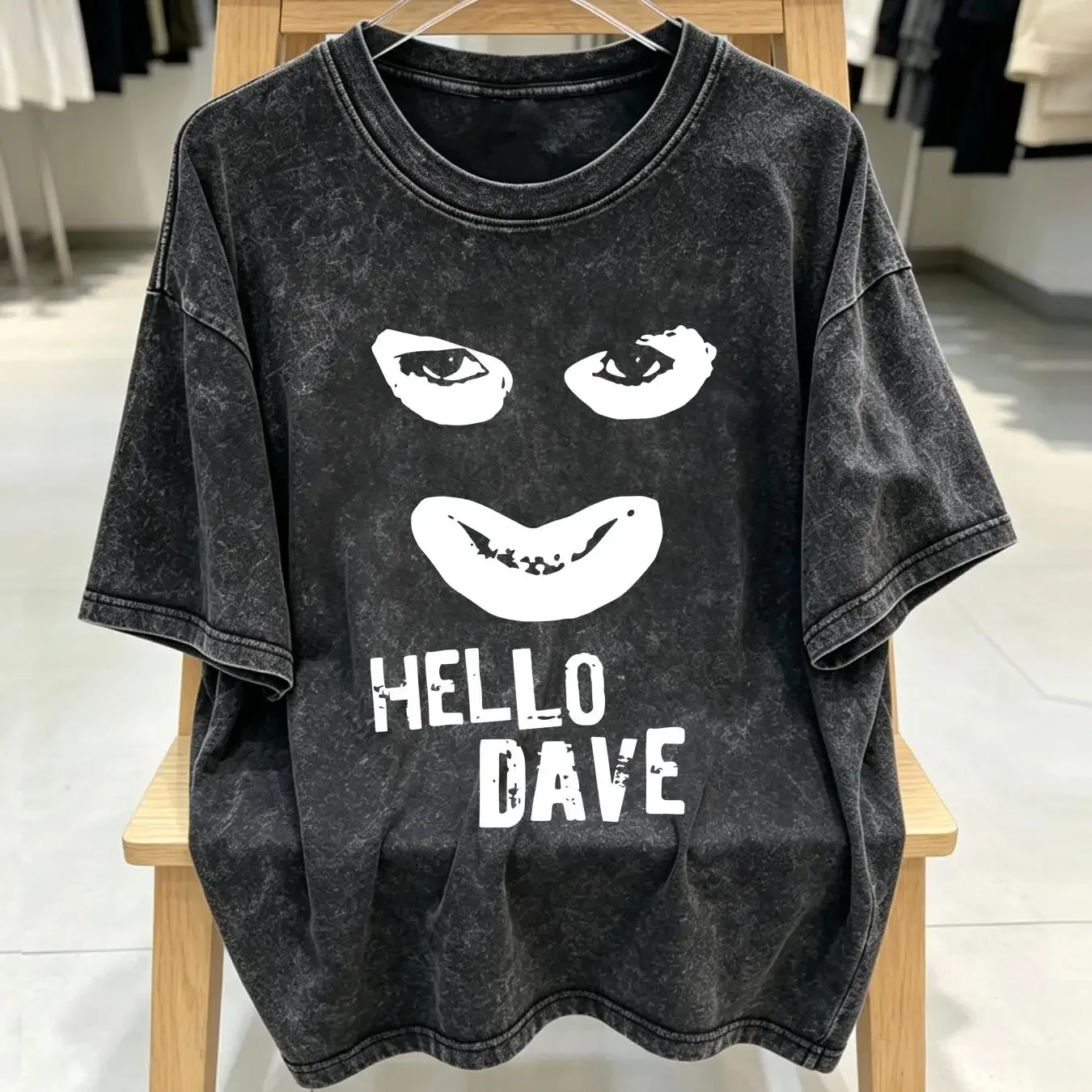 washed T Shirt Hello Dave Papa Lazarou The League of Gentlemen Reece Shearsmith long sleeves vintage Washed Comfortable graphic