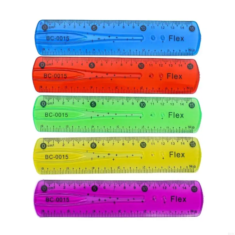 Governante W89C 2PCS com polegadas régua Bendier colorida métrica que despedaça para o aluno