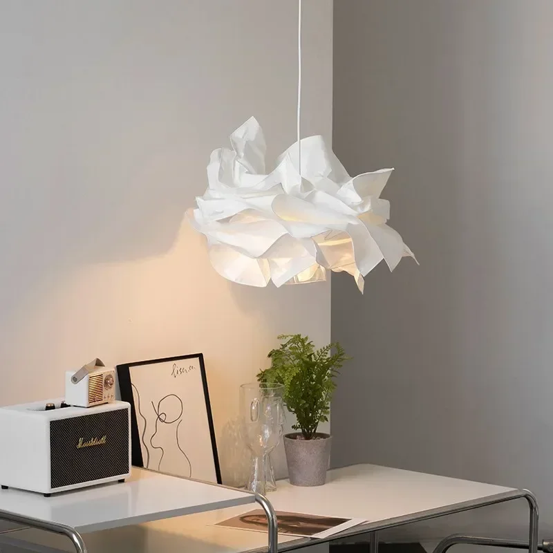 TechHPMinimalist White Paper Chandelier Lighting DIY Suspension Lamp E27 LED For Home Indoor Bedroom