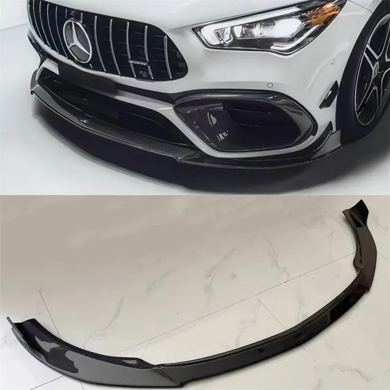 

For Mercedes Benz CLA45 W118 2020-2024 Real Carbon Fiber Front Lip Front Bumper Lower Lip Under Spoiler Splitter Body Kit