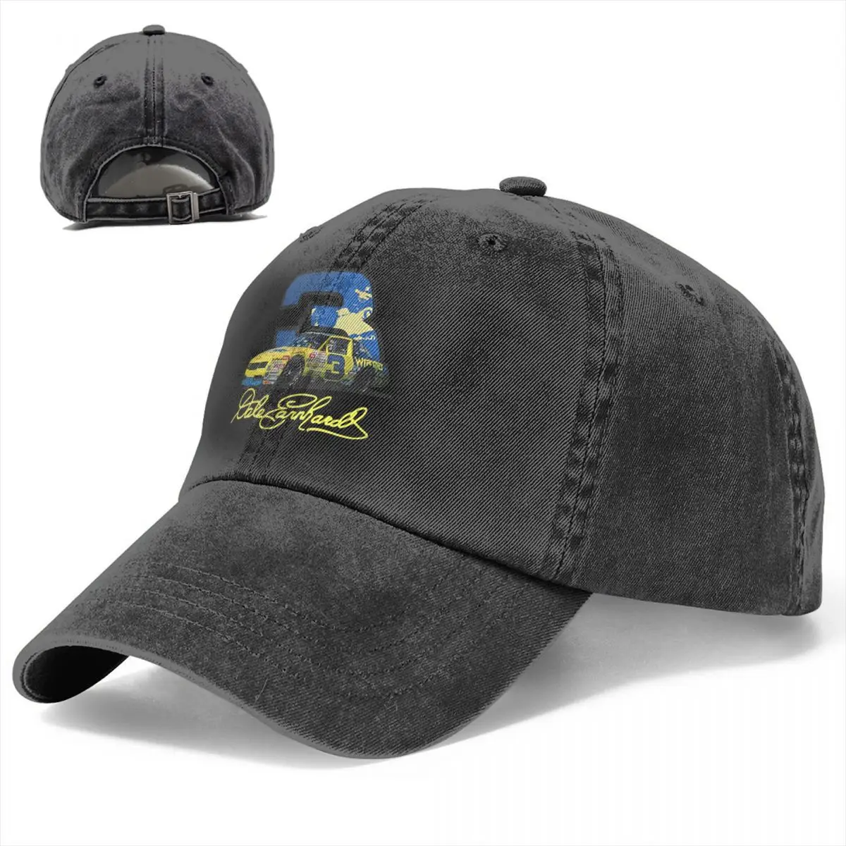 Earnhardt Yellow #3 Car Men Women Baseball Caps Racing Driver Motorsports Distressed Denim Washed Hats Cap Golf Gift Headwear