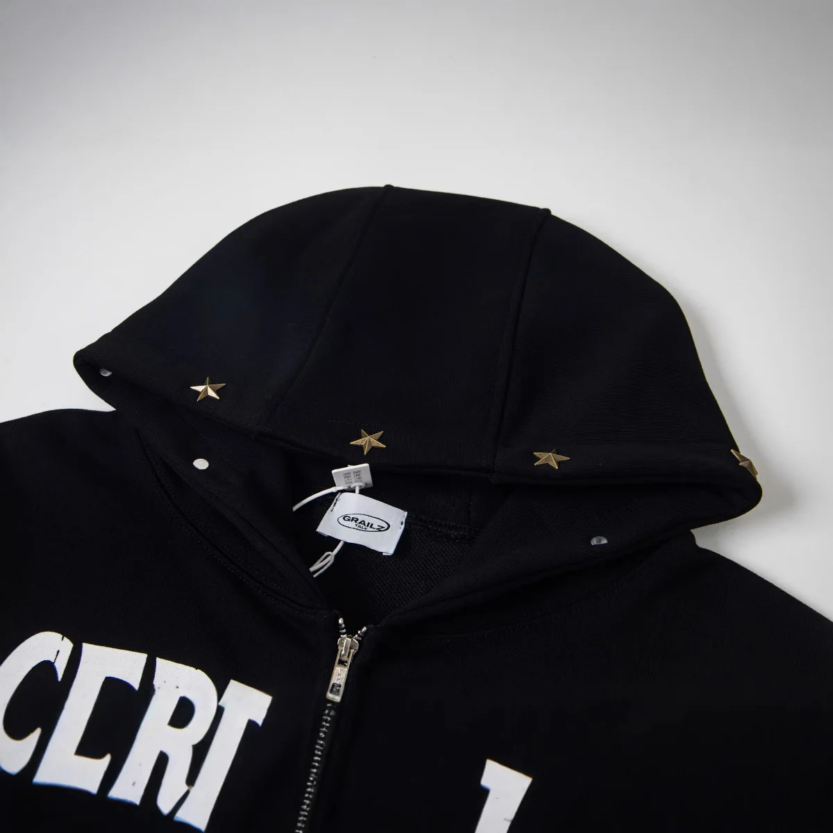 Projet G/R Grailz 2026 nouveauté étoile fissure Slogan coeur à capuche décontracté Vintage surdimensionné fermeture éclair sweat veste