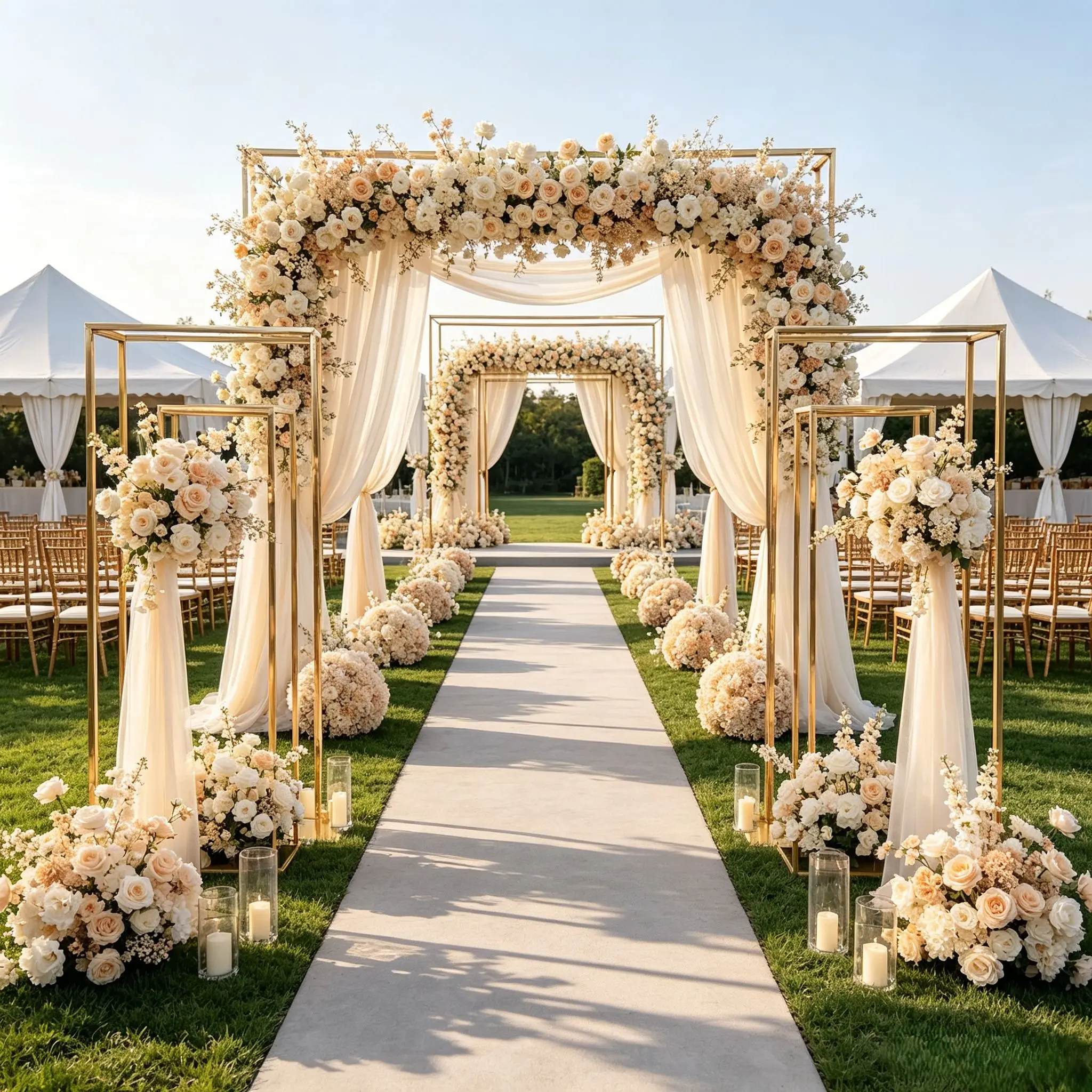 2Pcs Wedding Flower Arch Frame Balloon Stand Banner Holder for Anniversary Birthday Party Event Decor Welcome Sign Display