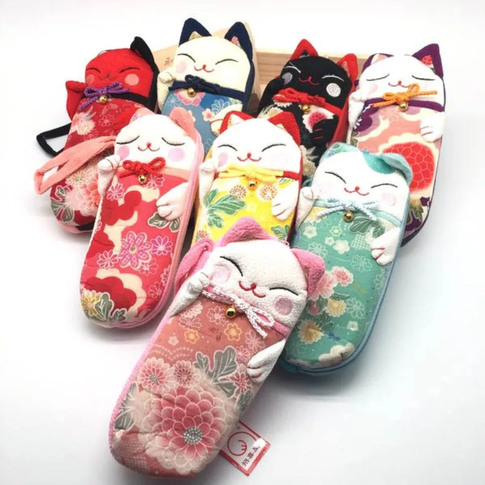 Fortune Cat Glasses Case Fashion Spectacle Box Kawaii Cherry Blossoms Cat Glasses Box Eyeglasses Shell Spectacle Box