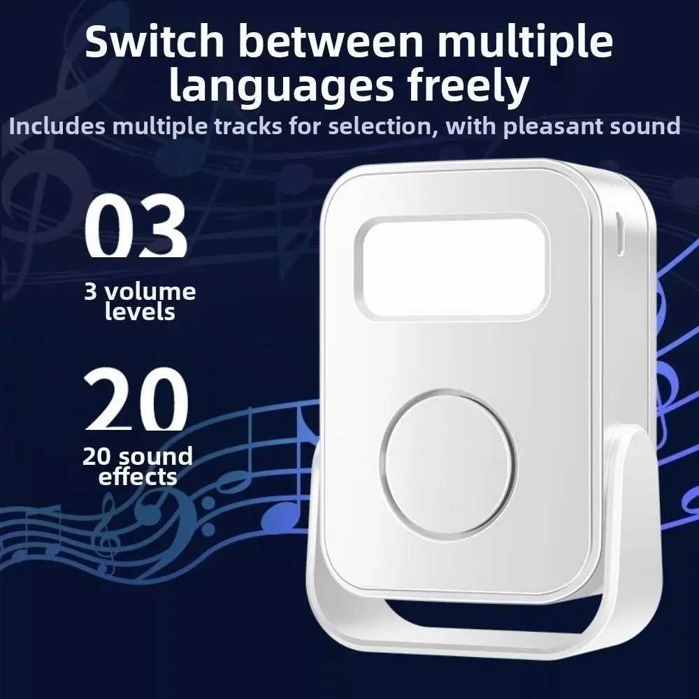 Infrared Sensor Intelligent Welcome Doorbell Recording Function Wireless Door Greeter Sensor Alarm Smart PIR Motion Detector