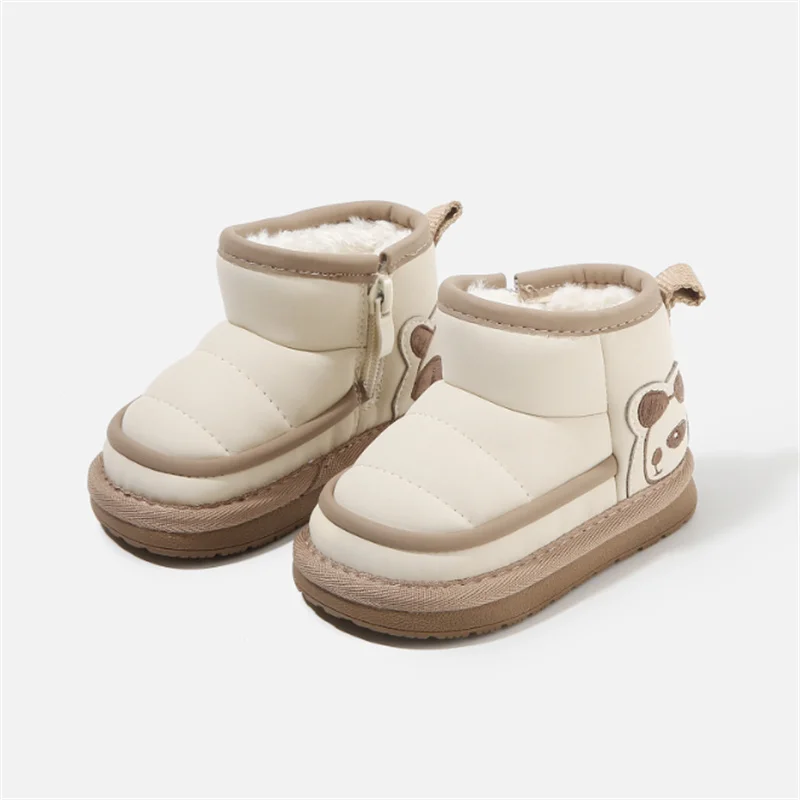 

Winter Baby Snow Boots Leather Warm Fur Waterproof Shoes for Toddler Kids Fashion Little Girls Boys Boots EU 16-26