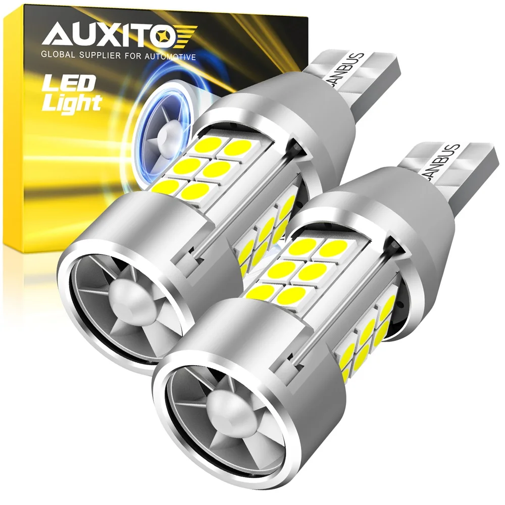AUXITO 2 Piezas Turbo T15 W16W LED Luz de Reversa Canbus Sin Error Bombillas 2000LM 921 912 Bombilla LED Lámpara de Reversa Trasera para Auto 16W