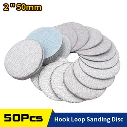50 PCS 2 Inch 50mm Sanding Discs Hook & Loop White Dry Grinding Sandpaper Assorted 60 to 10000 Grit for Polishing Grinding Metal