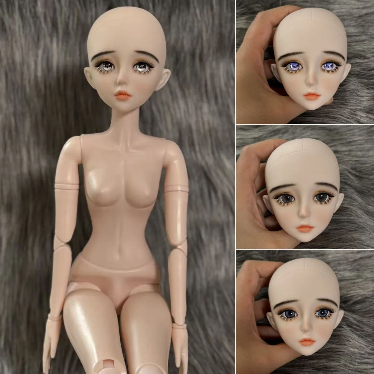 DIY 60cm Makeup Doll Head 1/3 BJD Doll 21 Joints Moveable Doll Girls Doll Gift Toy