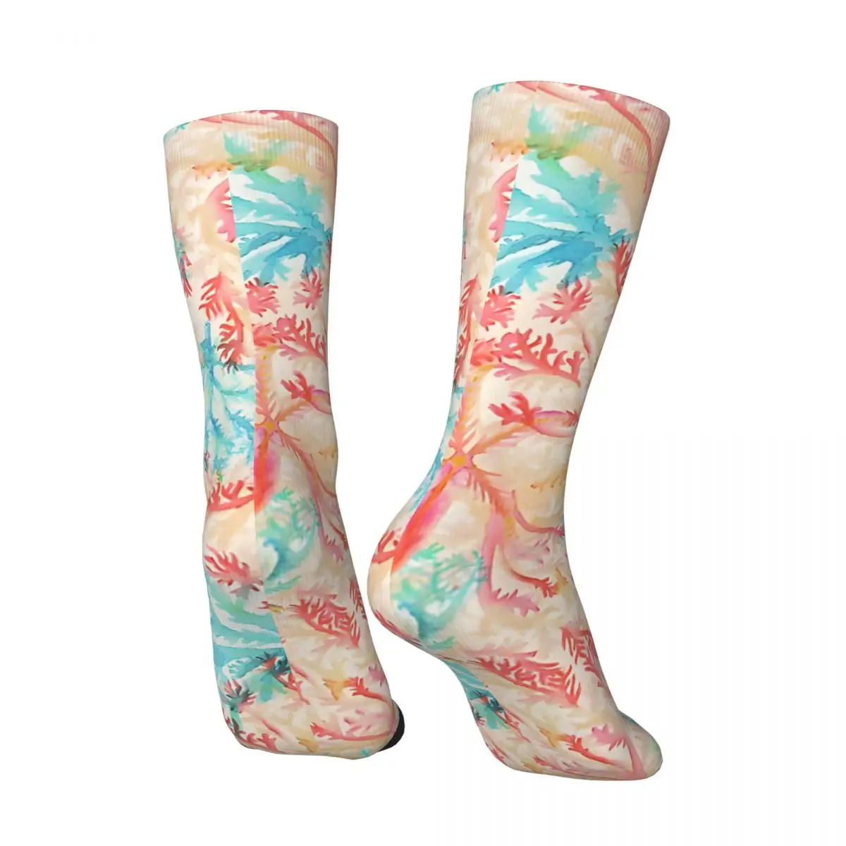 Vintage Coral Pattern_1 Men's compression Socks Unisex Street Style Pattern Printed Novelty Crew Sock