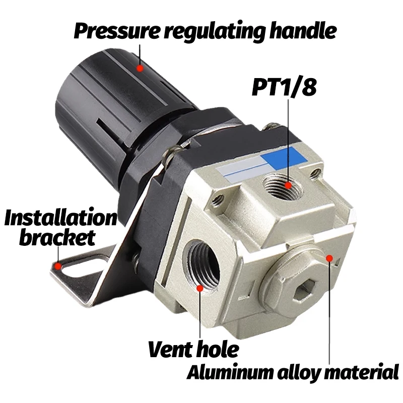 AR2000 G1/4 Mini-Luftdruckregler, verstellbares pneumatisches Reduzierventil mit Manometer für Kompressor AR3000-03 AR4000-04 – Detail 2
