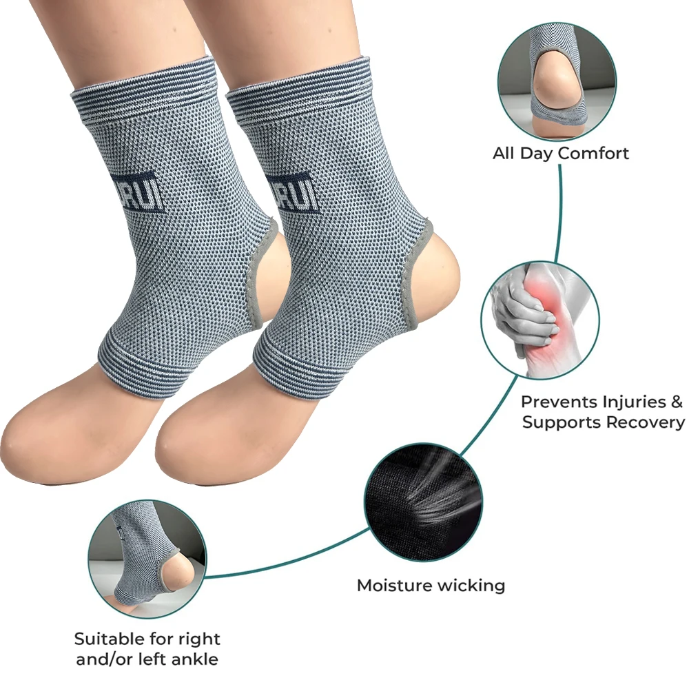 1Pair Ankle Brace Compression Sleeve,Breathable Ankle Support For Men Women,Foot Compression Sock for Swelling,Plantar Fasciitis