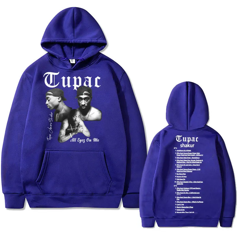 Rapper Tupac 2pac Hip Hop Hoodie Men\'s Fashion Hoodies Men Women Oversized Pullover Male Black Streetwear Man Vintage Sweatshirt