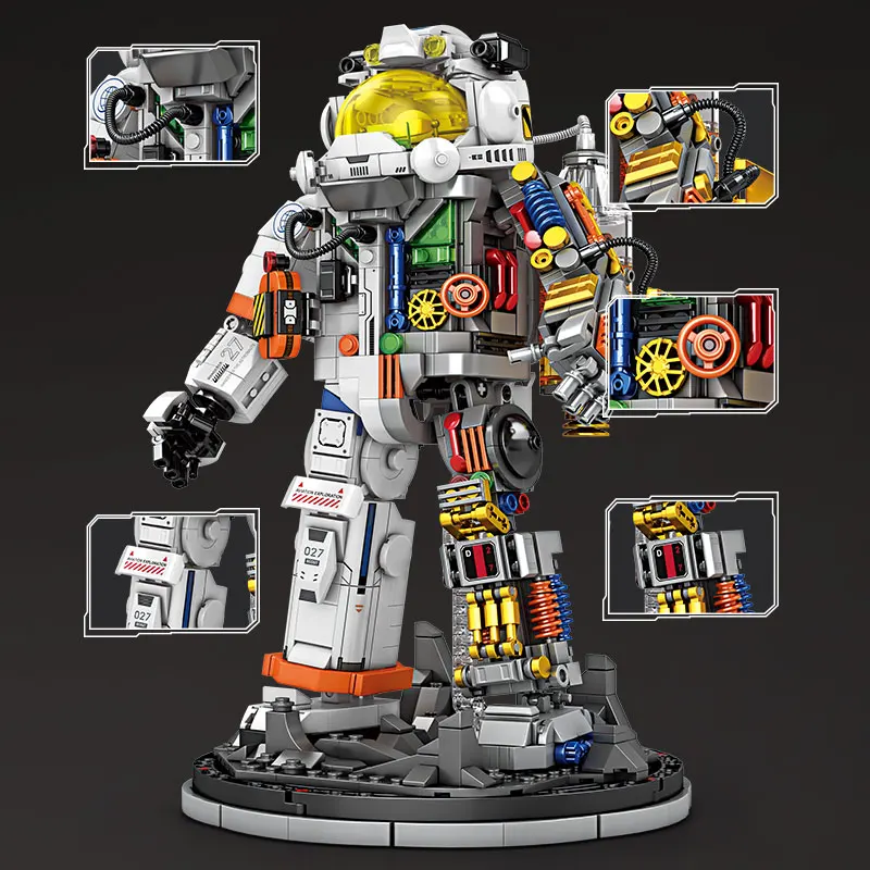 Briques de construction d'astronautes d'aventure spatiale créative, modèle de Robot, figurine d'action, jouet éducatif DIY, cadeau pour enfants