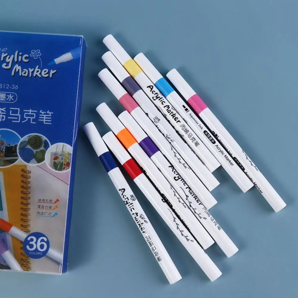 Non-toxic 12/24/36/48/60 Colors Marker Pens Drawing DIY Crafts Acrylic Paint Marker Set Graffiti Colorful Painting Pen