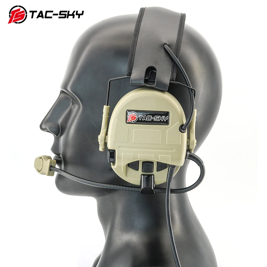 TS TAC-SKY SORDIN Tactical Headset Noise Canceling Pickup Hunting Airsoft Sport Shooting Walkie Talkie PTT Headset