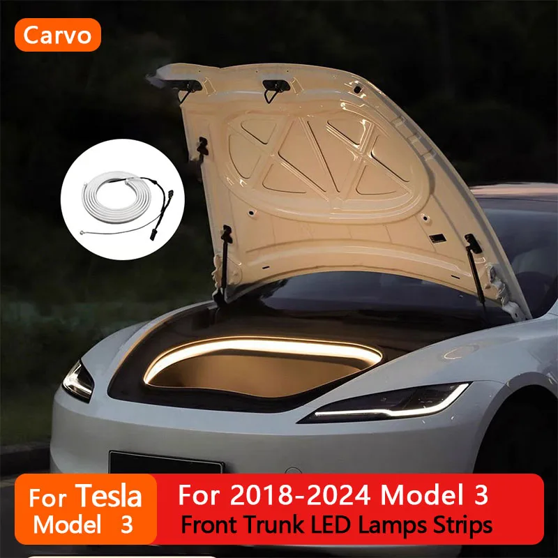 

LED Lamps Strips for Tesla New Model 3 2018-2024 Front Trunk Atmosphere Light Bar Frunk Light Lighting Lamp Car Accessories 1PCS