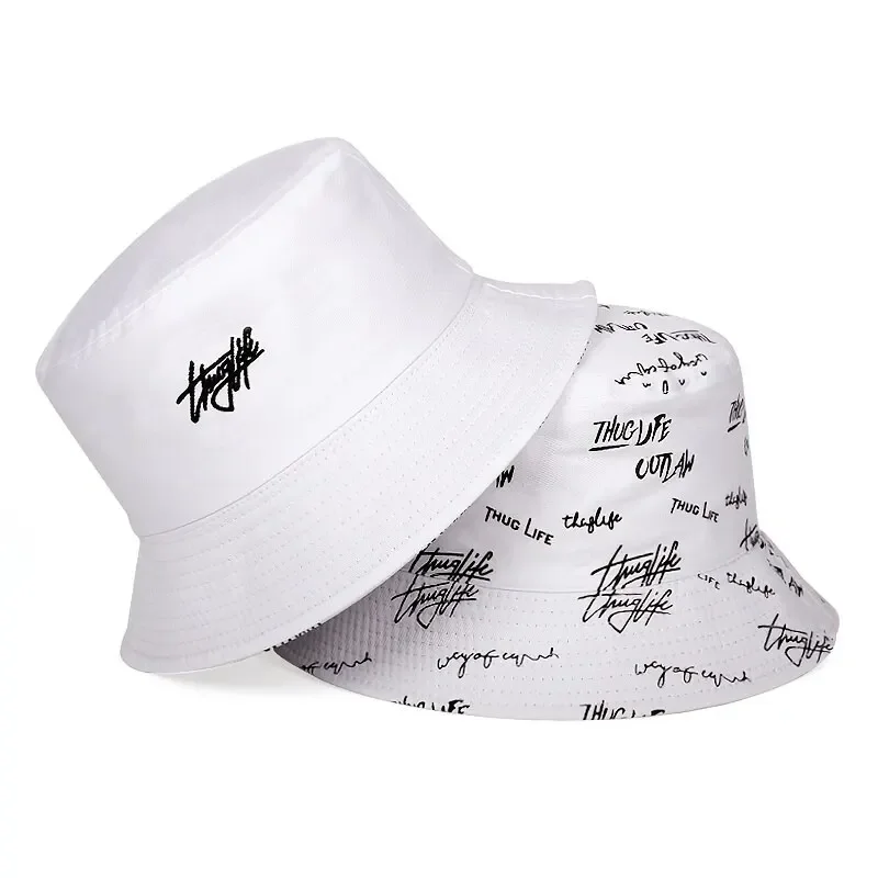 Hats, Female Letters, Fisherman\'s Hats, Trendy Casual And Versatile, Double-Sided Basin Hats, Men\'s Sunhats In All Seasons