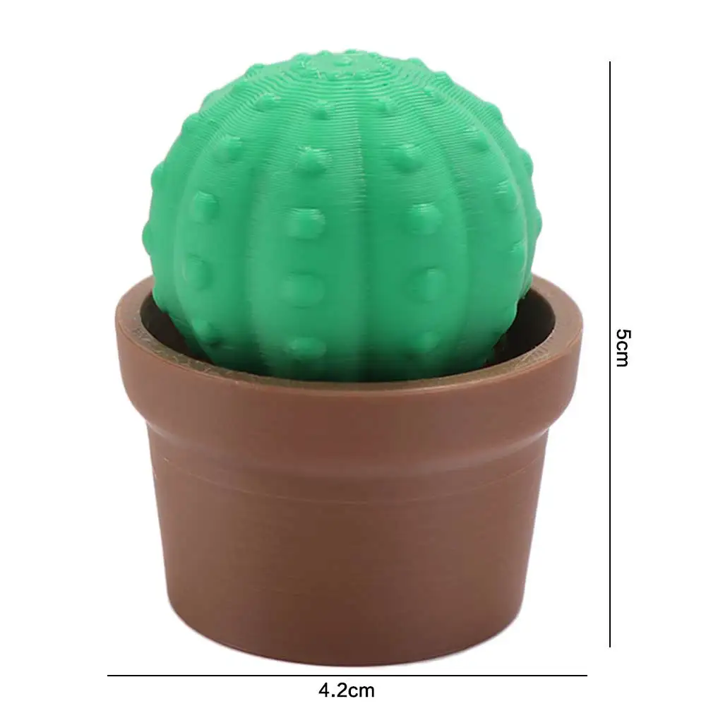 3D Printed Cactus Clicker Key Chain Plastic Cartoon Button Cap Clicker Waterproof Decorative Finger Keychain Pass The Time