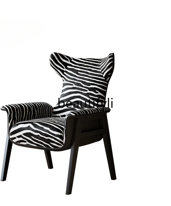 

Italian minimalist sofa chair designer living room balcony zebra pattern casual single chair