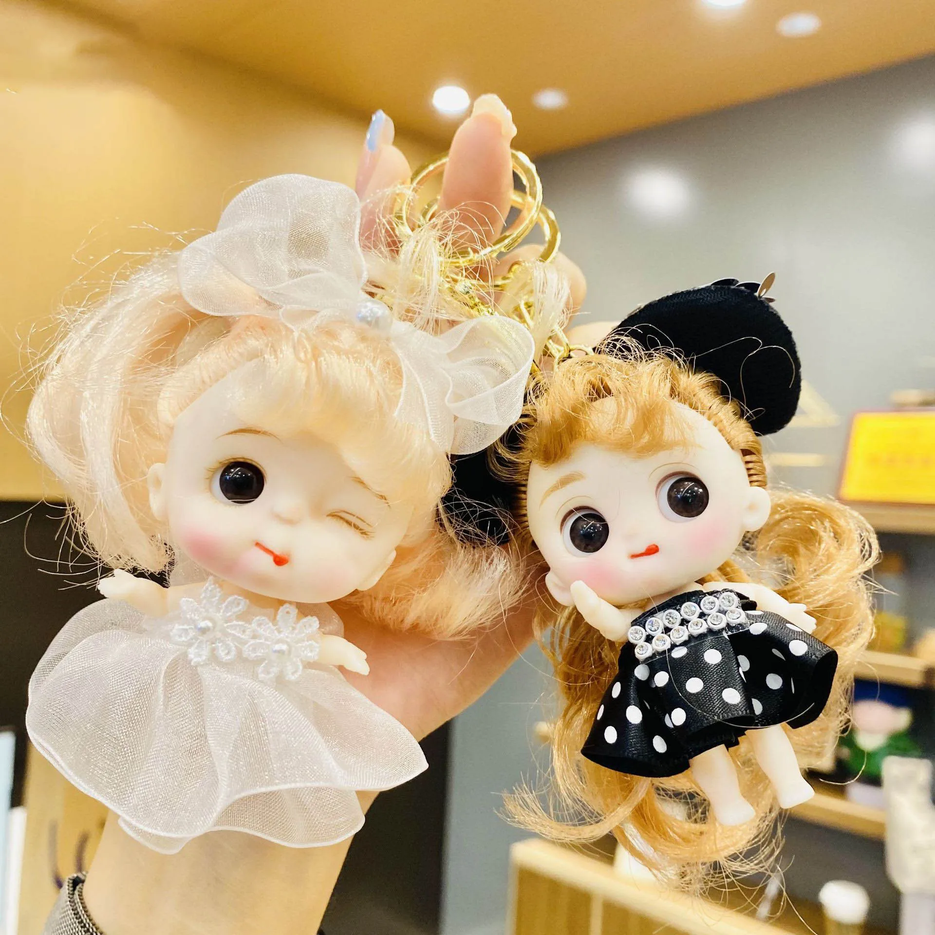 Super Cute BJD Dolls 9cm OB11 Mini Doll 3D Big Eyes Kawaii Pocket Toys Cute Face Dolls Girl Birthday Gifts Kids Toys