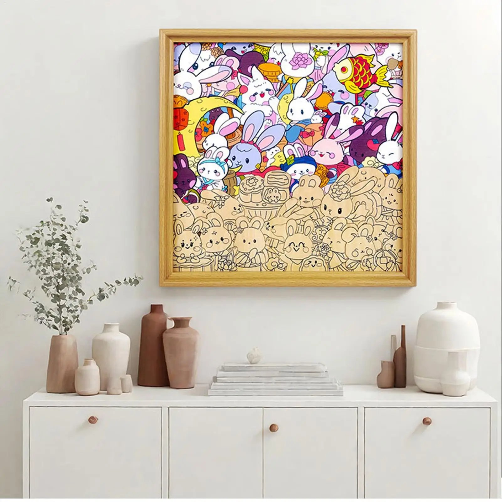 퍼즐 장난감 토끼 사진 프레임 장식 손으로 그린 ​​컬러링 어린이 퍼즐 게임 6-12 세 유치원 어린이 소년 소녀