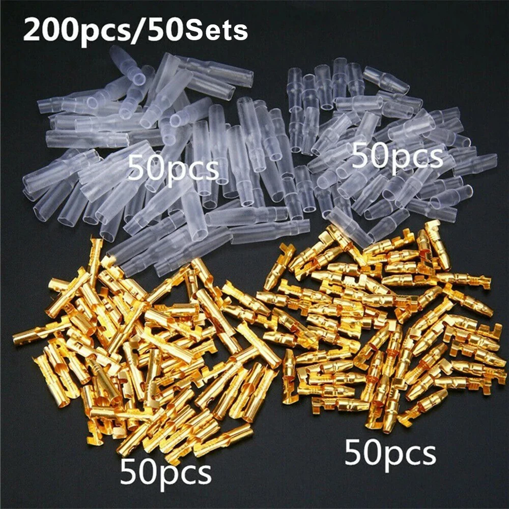 4.0 رصاصة مجموعة موصلات الأسلاك السريعة مع الأكمام المعزولة النحاس الذكور والإناث تجعيد محطة سلك كهربائي مجموعات موصل #5