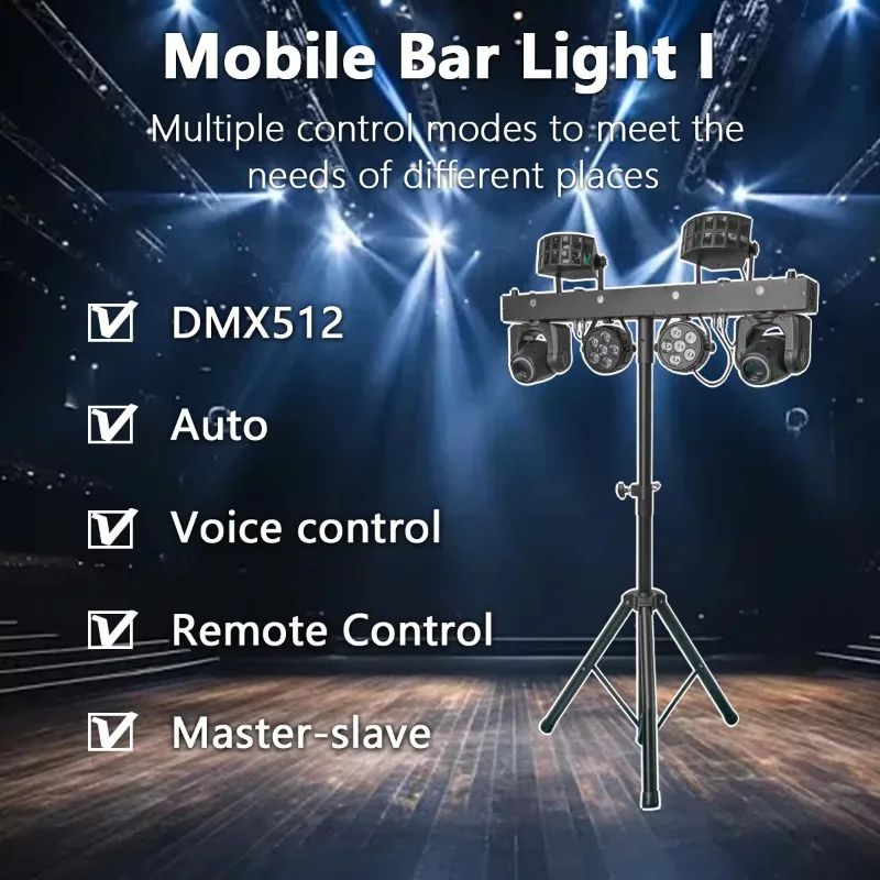 High Quality Gig Bar 2X30W Moving Head +6X8W Par Light +2X10W RGBW Butterfly Light Strobe Spot Stage Bar Light for DJ Disco KTV