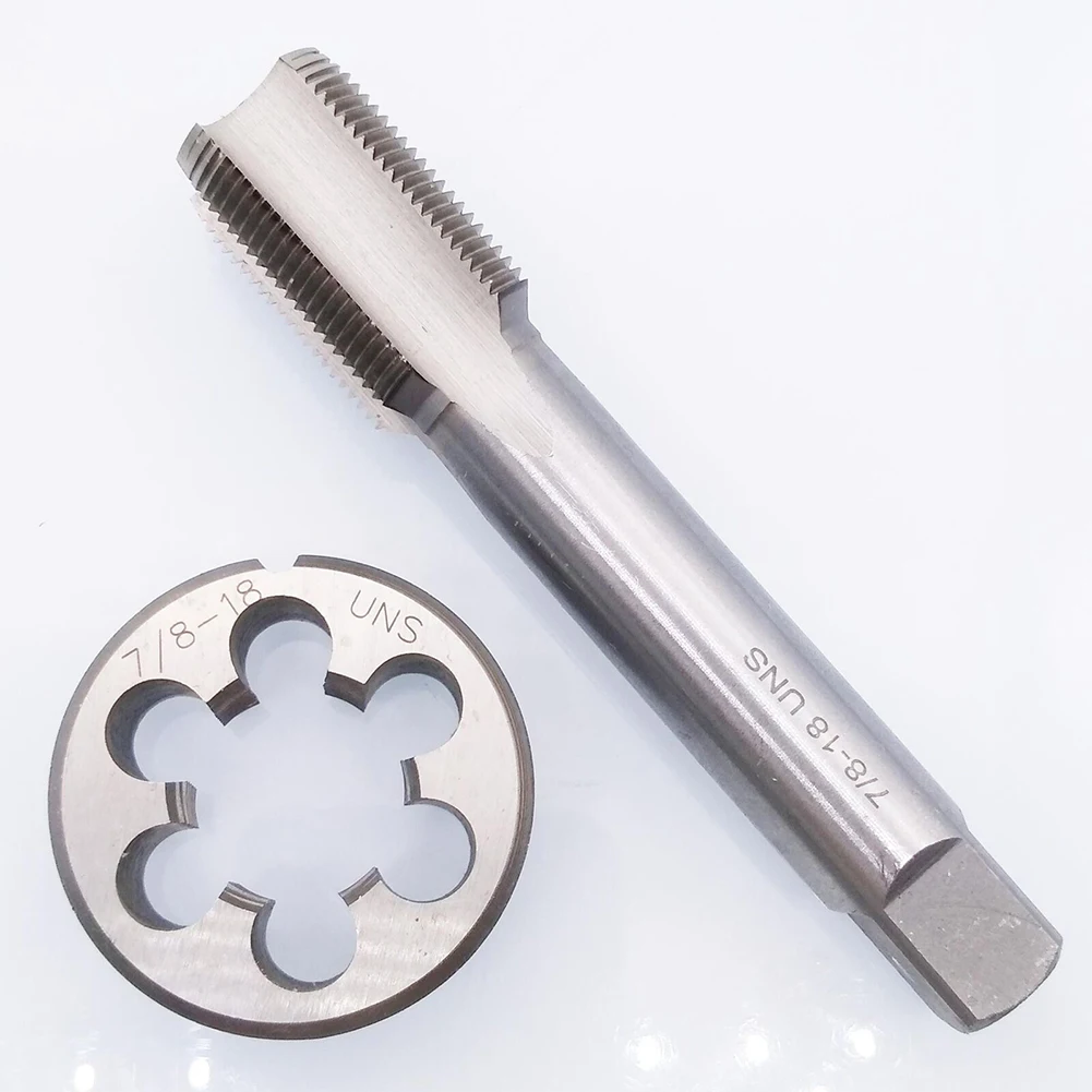 2Pcs 7/8-18 UNS Tap&Die HSS Right Hand Thread For Stainless Steel Iron Copper Aluminum Cutting Metalworking Manual Tools