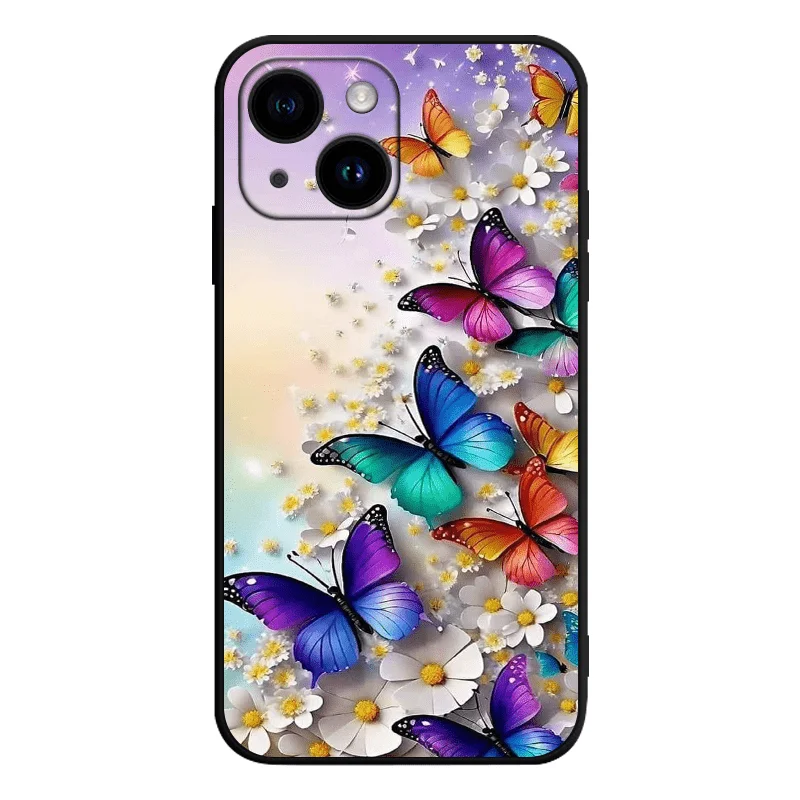 Butterfly TPU phone case suitable for iPhone 17 16 15 14 13 12 11 Pro/Max/Plus anti drop and shockproof back cover