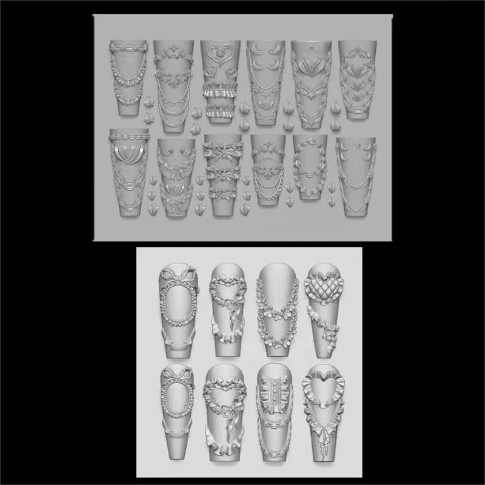 Stereoscopic Design Silicone Nail Mold Multiple Shapes Nonstick Surface Nail Art Stamping Template Hawaii Hibiscus Flower