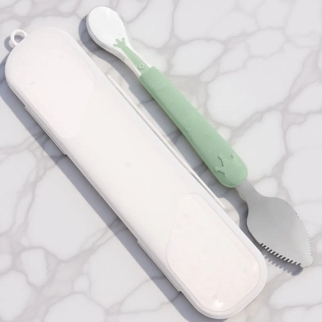 

Детская ложка-скребок для фруктов, безопасная лопатка для прикорма младенцев с двусторонним круглым дизайном