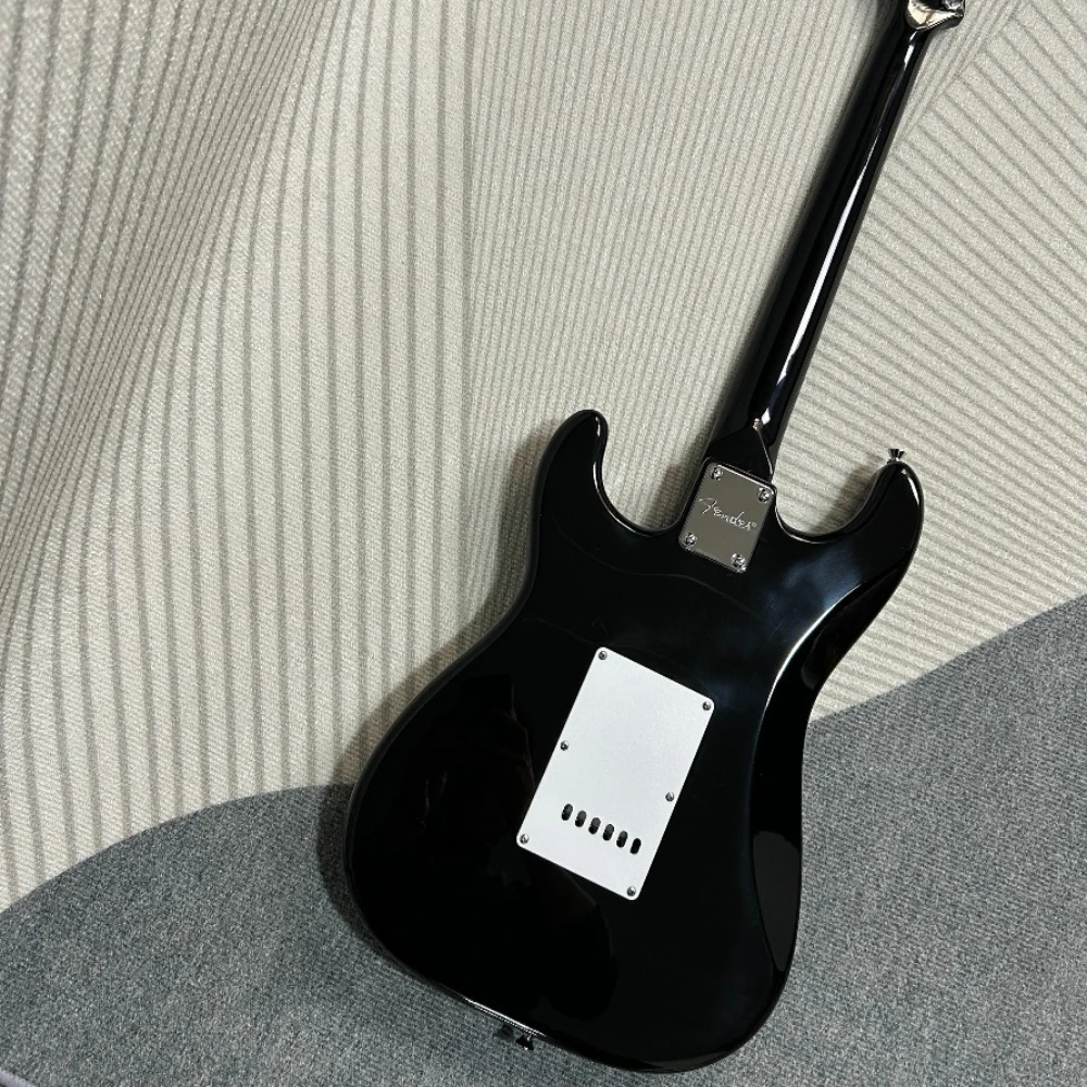 جيتار كهربائي عالي الجودة باللون الأسود ST من خشب الورد ولوحة أصابع SSS التقاطات لعشاق الموسيقى مناسبة لعروض الفرقة المباشرة #3