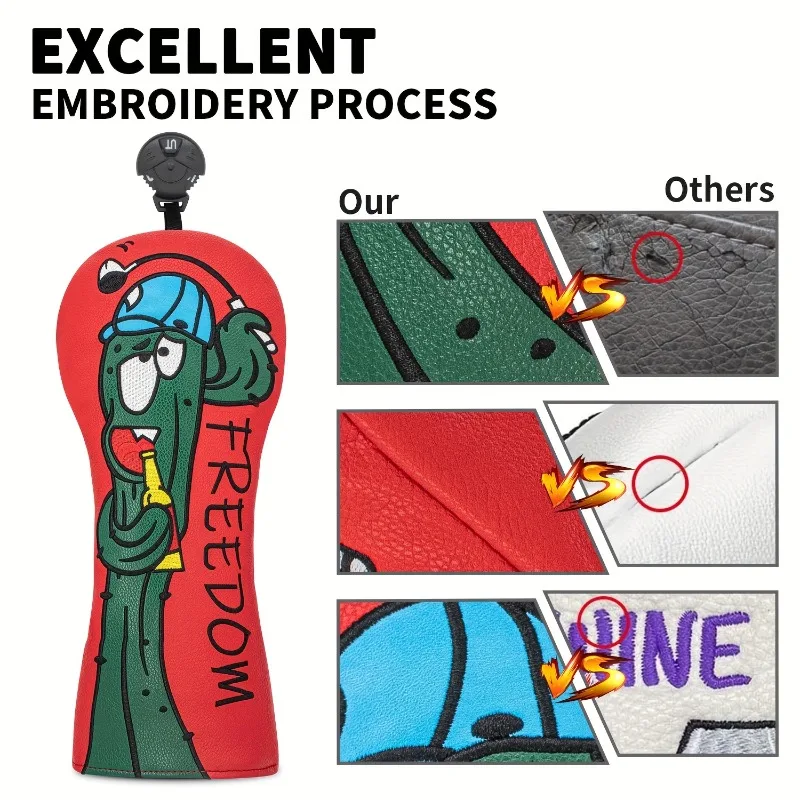 1pc capa de cabeça do clube de golfe, protetor durável do clube de golfe, design do padrão de balanço, elegante à prova de poeira, acessórios do clube de golfe