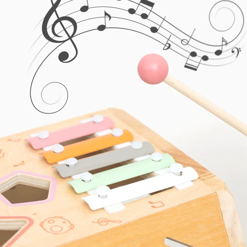 Wooden 14-in-1 Activity Cube Early Educational Montessori Toys for Toddlers Baby Toys Bead Maze Birthday Gifts for Boys Girls