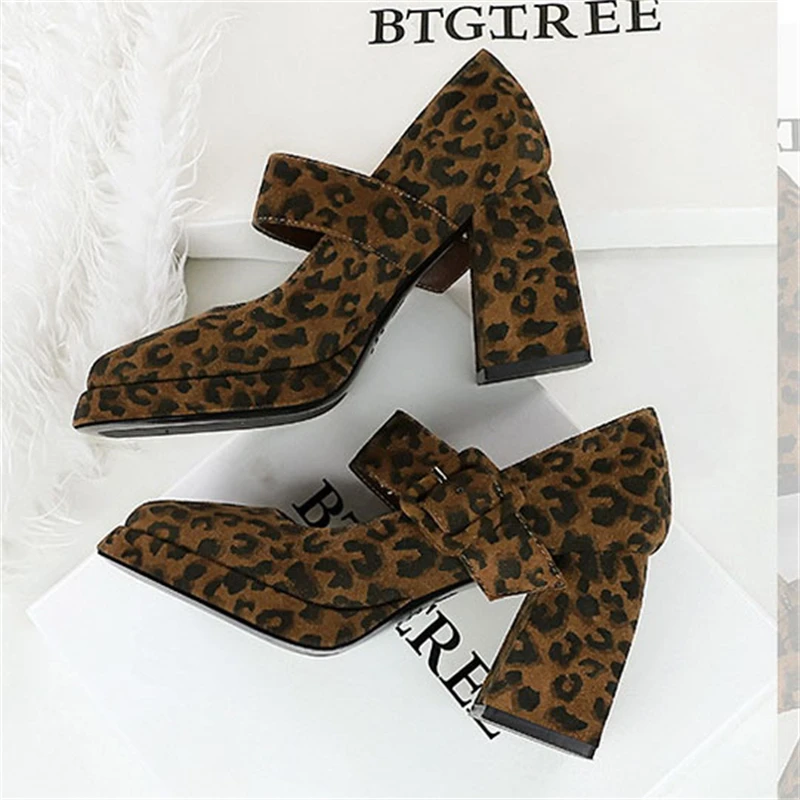 

BIGTREE/весенние женские туфли-лодочки с круглым носком и пряжкой на ремешке, модная элегантная обувь на платформе и квадратном каблуке для вечеринок, Zapatos Mujer