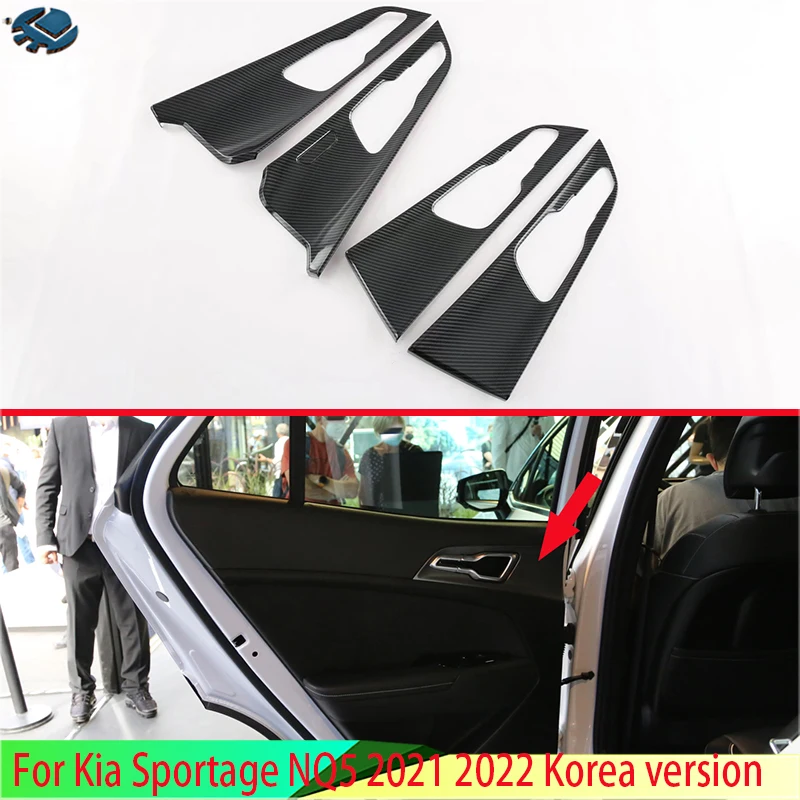 Korea version For Kia Sportage NQ5 2021 2022 ABS Inner Door Handle Cover Catch Bowl Trim Insert Bezel Frame Garnish