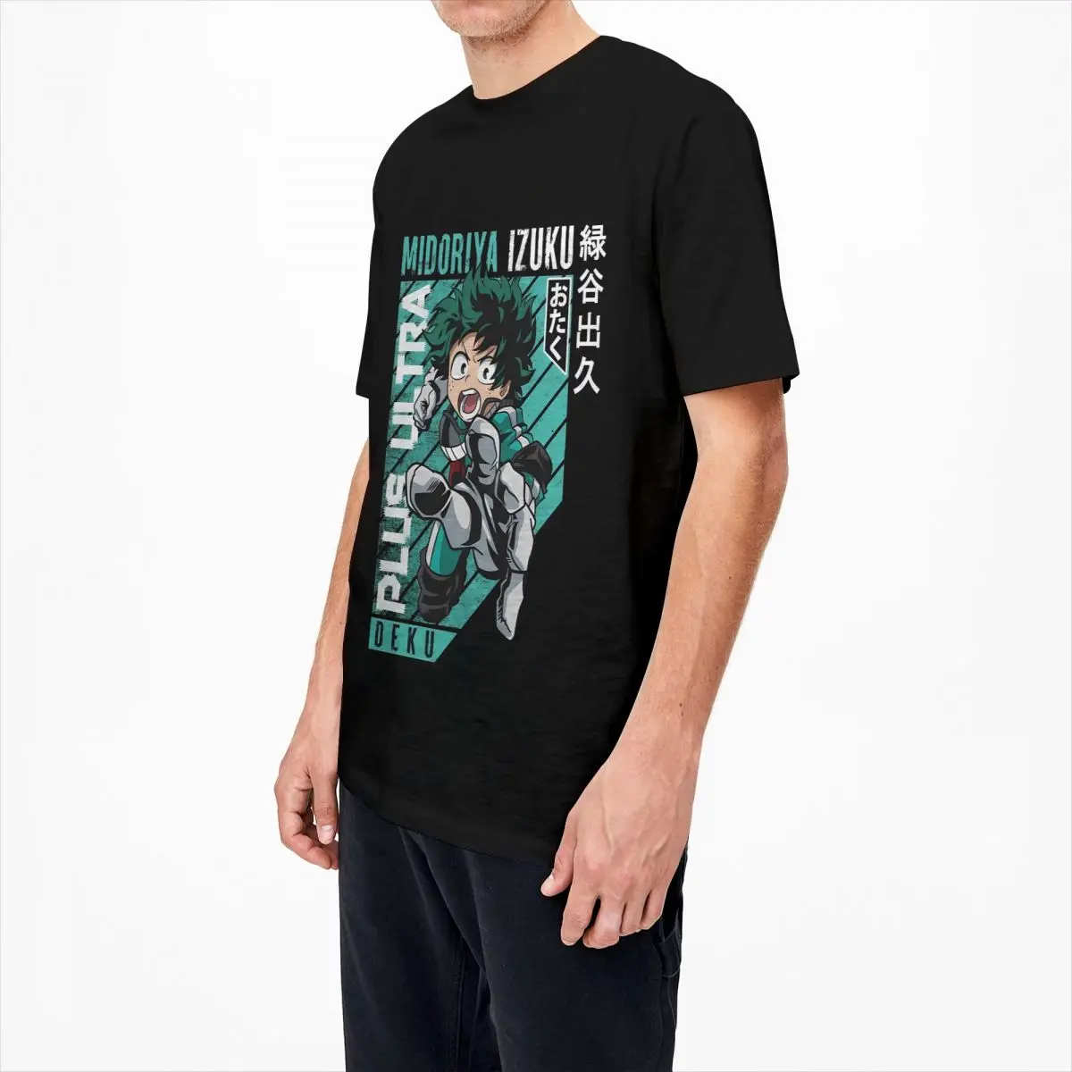 Mens T Shirt Anime My Hero Academiaed T-Shirts Harajuku Izuku Midoriya Summer Tees Funny Loose 100 Cotton Clothes Gift