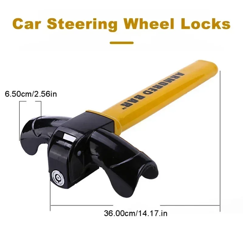 Universal Car Steering Wheel Lock Anti-theft Car Rotary Steering Wheel Lock Enhance Security for Car Van Heavy Duty