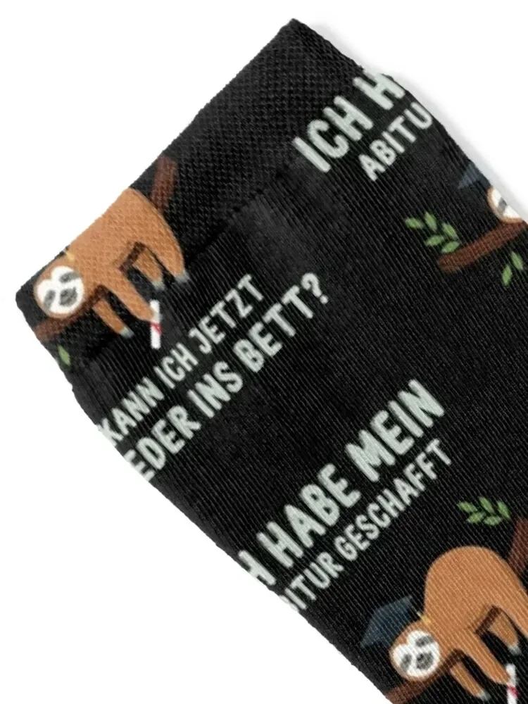 Abitur Geschafft Wieder In Bett Abiturient Geschenk Faultier Socks Non-slip Stockings Stockings man Socks Men's Women's