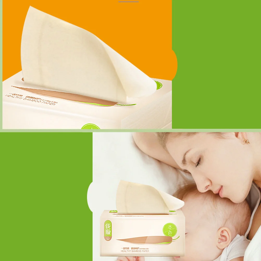 

6 Packs Bamboo Pulp Paper Household Towel Paper Napkin Extraction Type Papers For Home Restaurant Hotel