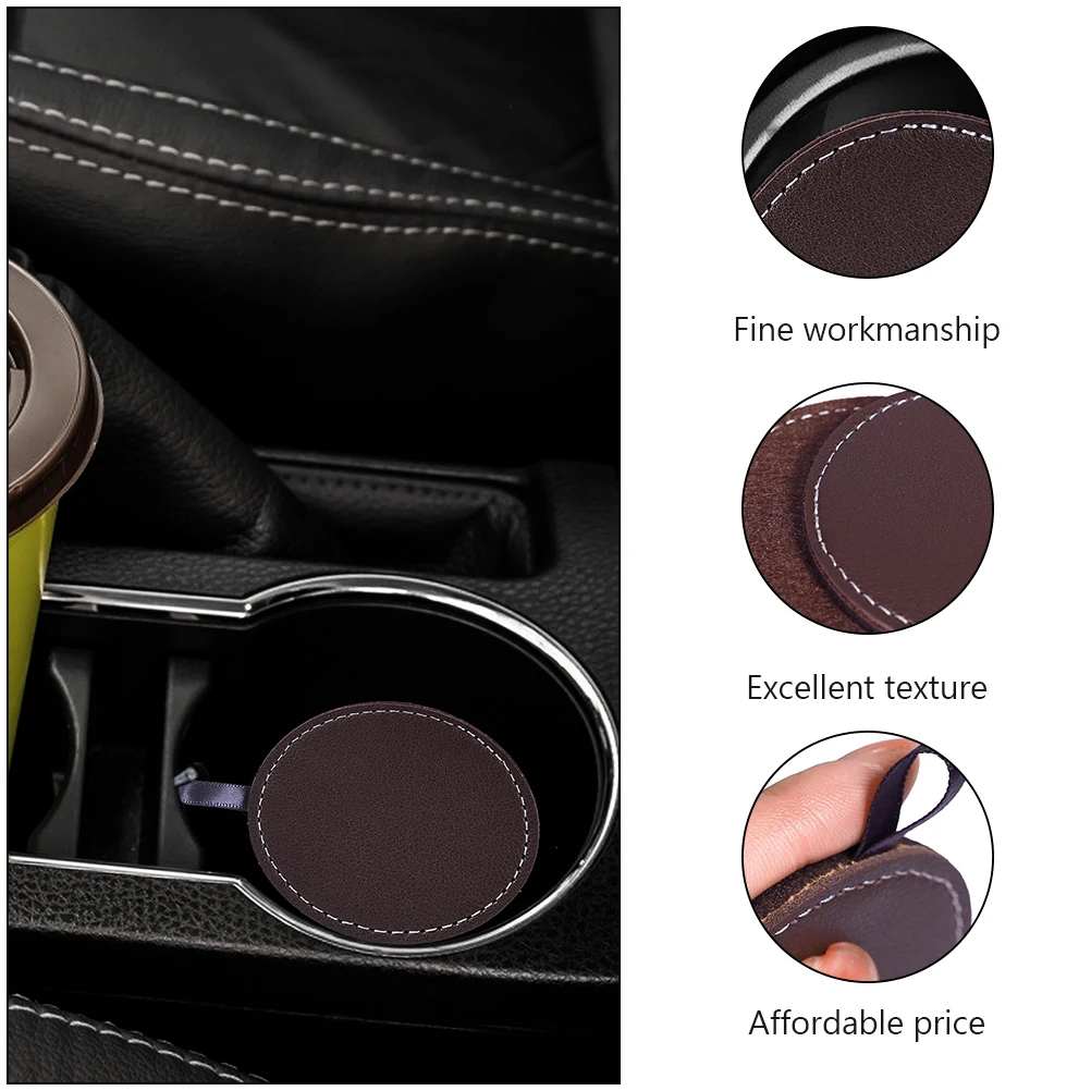 

1 Pair Car Absorbent Coasters Premium Pad Heat Resistant Waterproof Mat Simple Cup Holder For Home Office Party