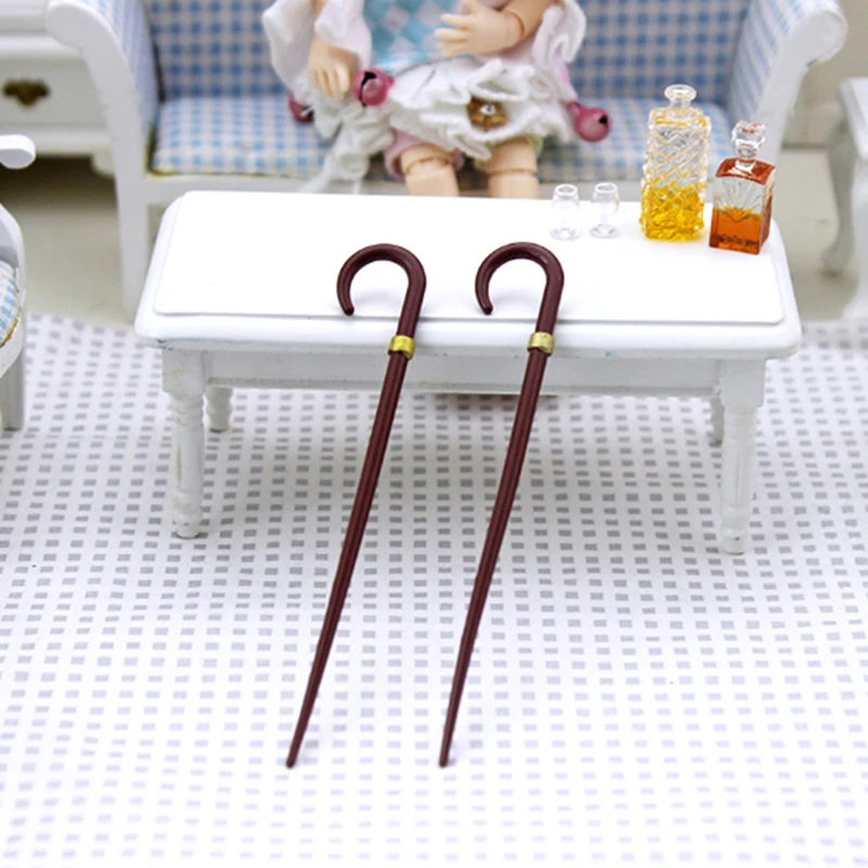 1/12 دمية مصغرة خمر شهم عصا للمشي عكاز الملحقات لعبة #3