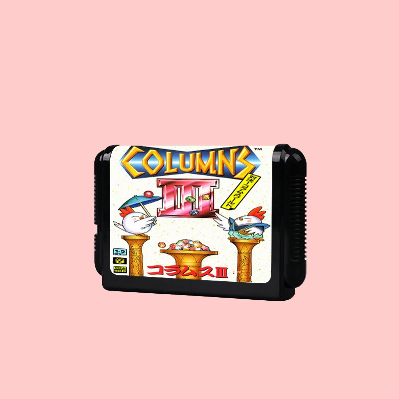 Columns III Revenge of Columns Japan Version Game Card Box Manual For 16 bit Sega MD MegaDrive Genesis Consoles