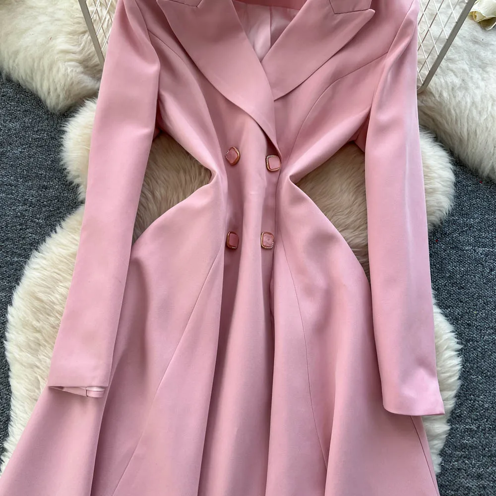 Chic vintage Sexy cranté Double boutonnage fée vacances longue robe femmes Boho robe d'été robes de cérémonie