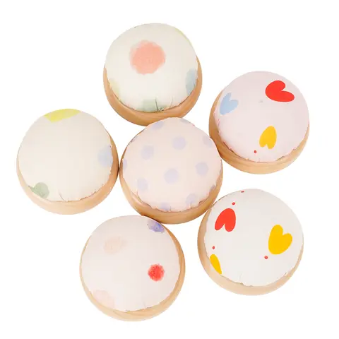 Tillbehör till tygsömnadsverktyg, korsstygnsnålhållare, nåldyna i trä, handgjord gör-det-själv-sömnadsnåldyna 6 best sales sömnadsnålsdyna - №5