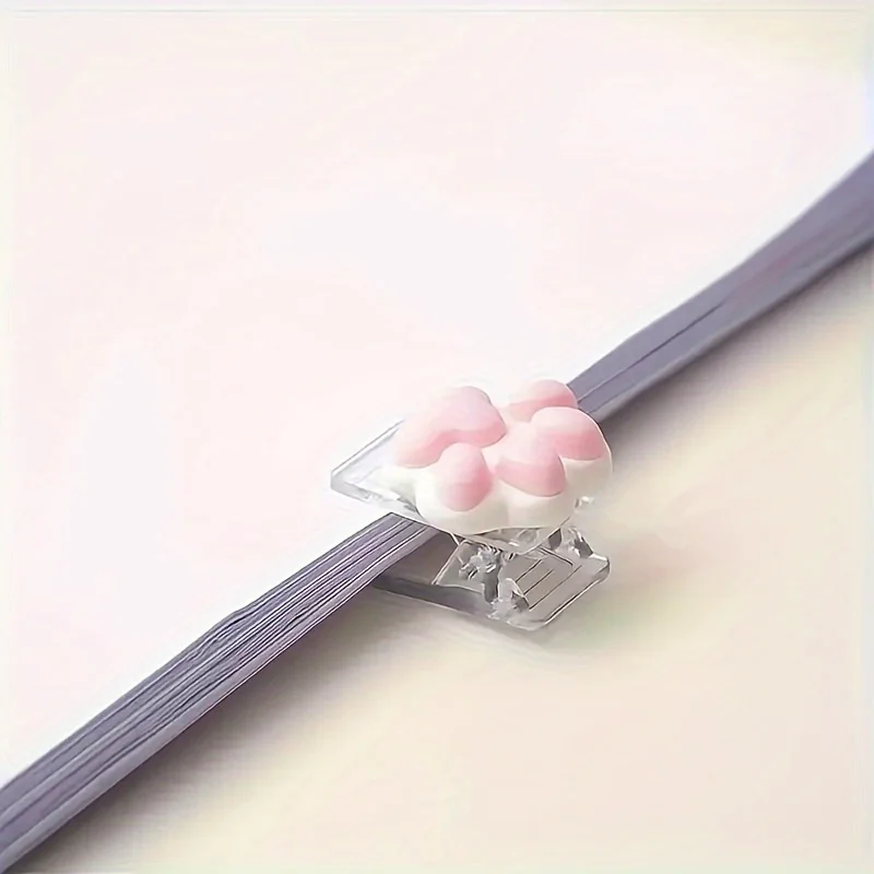 4pcs Mini Cat Paw Binder Cute Cartoon Cat Paw Bookmark Kawaii Scrapbook Journal Clip Stationery Office Accessories - view 5
