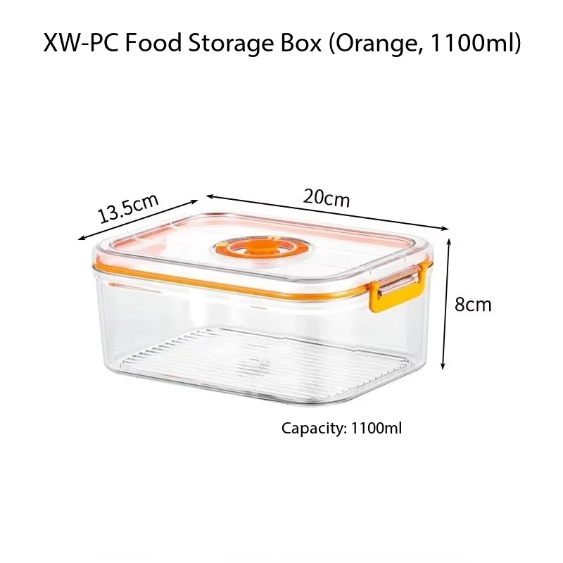 Vacuum Fresh-keeping Box Refrigerator Sealed Canister Microwavable Transparent Food Storage Container Kitchen Organizer Bento 썸네일 6
